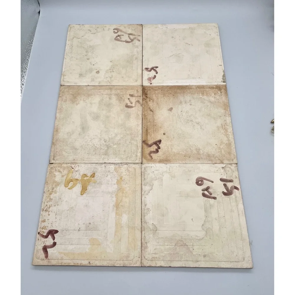 Art Nouveau Style Floral Ceramic Tile Mural 6-Piece Set Yellow‎ Brown